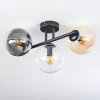 Gastor ceiling light, globe light Amber, clear, Smoke-coloured, 3-light sources