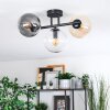 Gastor ceiling light, globe light Amber, clear, Smoke-coloured, 3-light sources