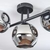 Ripoll ceiling light, globe light chrome, Smoke-coloured, 3-light sources