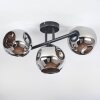 Ripoll ceiling light, globe light chrome, Smoke-coloured, 3-light sources