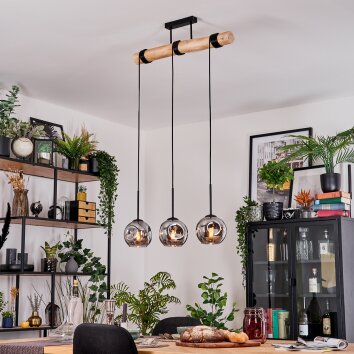 Ripoll hanging light, globe light, pendant light Ecru, black, 3-light sources