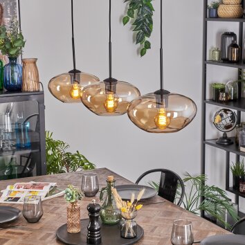 Mertola hanging light, pendant light black, 3-light sources