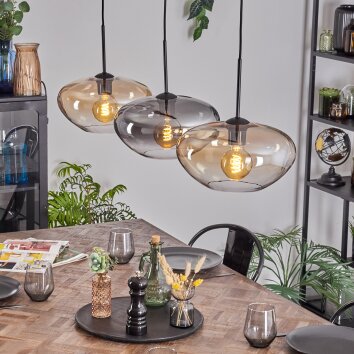 Mertola hanging light, pendant light black, 3-light sources