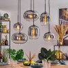 Apedo hanging light, pendant light clear, Smoke-coloured, 6-light sources