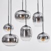 Apedo hanging light, pendant light clear, Smoke-coloured, 6-light sources