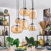 Apedo hanging light, pendant light Amber, 6-light sources