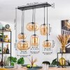 Apedo hanging light, pendant light Amber, 6-light sources