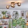 Chehalis ceiling light, globe light chrome, Smoke-coloured, 4-light sources