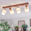 Fallhagen ceiling light, ceiling spotlight chrome, Dark wood, 4-light sources