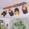 Fallhagen ceiling light, ceiling spotlight chrome, Dark wood, 4-light sources
