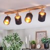 Fallhagen ceiling light, ceiling spotlight chrome, Light wood, 4-light sources