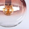 Gastor ceiling light, globe light blue, green, clear, coppery, 3-light sources