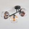 Koyoto ceiling light, globe light Amber, clear, Smoke-coloured, 3-light sources