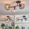 Ripoll ceiling light, globe light Amber, clear, Smoke-coloured, 3-light sources