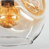 Ripoll ceiling light, globe light Amber, clear, Smoke-coloured, 3-light sources