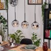 Ripoll hanging light, globe light, pendant light Ecru, black, 3-light sources