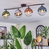 Gastor ceiling light, globe light blue, chrome, green, clear, coppery, Smoke-coloured, 4-light sources