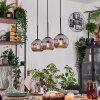 Ripoll hanging light, globe light, pendant light Ecru, black, 3-light sources