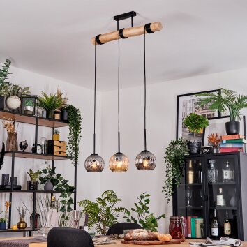 Ripoll hanging light, globe light, pendant light Ecru, black, 3-light sources