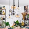 Apedo hanging light, globe light, pendant light Amber, clear, Smoke-coloured, 6-light sources