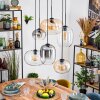 Apedo hanging light, globe light, pendant light Amber, clear, Smoke-coloured, 6-light sources