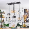 Apedo hanging light, globe light, pendant light Amber, clear, Smoke-coloured, 6-light sources