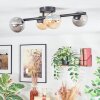 Chehalis ceiling light, globe light Amber, Smoke-coloured, 4-light sources