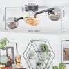 Chehalis ceiling light, globe light Amber, Smoke-coloured, 4-light sources
