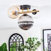 Chehalis ceiling light, globe light gold, black, 3-light sources