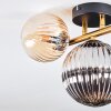 Chehalis ceiling light, globe light gold, black, 3-light sources
