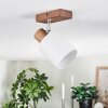 Fallhagen ceiling light, ceiling spotlight chrome, Dark wood, 1-light source