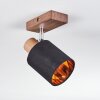 Fallhagen ceiling light, ceiling spotlight chrome, Dark wood, 1-light source