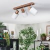 Fallhagen ceiling light, ceiling spotlight chrome, Dark wood, 3-light sources