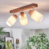 Fallhagen ceiling light, ceiling spotlight chrome, Dark wood, 3-light sources