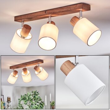 Fallhagen ceiling light, ceiling spotlight chrome, Dark wood, 3-light sources