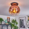 Ripoll ceiling light, globe light clear, coppery, 1-light source