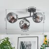 Ripoll ceiling light, globe light Smoke-coloured, 3-light sources