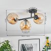 Ripoll ceiling light, globe light Amber, 3-light sources