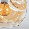 Ripoll ceiling light, globe light Amber, 3-light sources