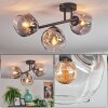 Ripoll ceiling light, globe light clear, Smoke-coloured, 3-light sources