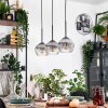 Koyoto hanging light, globe light, pendant light Ecru, black, 3-light sources
