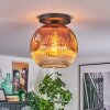 Ripoll ceiling light, globe light clear, coppery, 1-light source