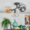 Ripoll ceiling light, globe light Amber, clear, Smoke-coloured, 3-light sources