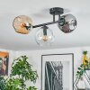 Ripoll ceiling light, globe light Amber, clear, Smoke-coloured, 3-light sources