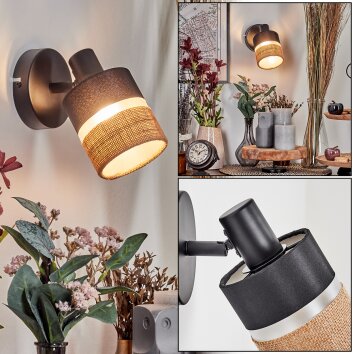 Fallhagen wall light, wall spotlight black, 1-light source