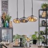 Mertola hanging light, pendant light Amber, Smoke-coloured, 3-light sources