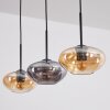 Mertola hanging light, pendant light Amber, Smoke-coloured, 3-light sources