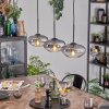 Mertola hanging light, pendant light clear, Smoke-coloured, 3-light sources