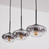 Mertola hanging light, pendant light clear, Smoke-coloured, 3-light sources