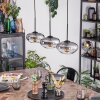 Mertola hanging light, pendant light clear, Smoke-coloured, 3-light sources